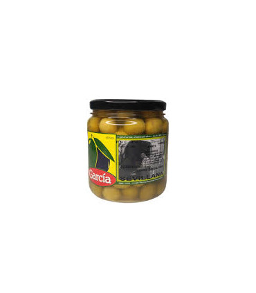 Aceituna sevillana tarro cristal 800 gr ( aprox) Garcia