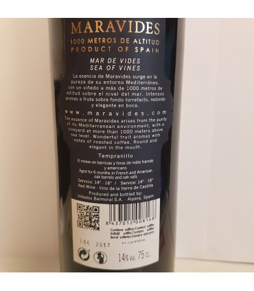 VINO TINTO MARAVIDES MEDITERRÁNEO 75cl 2018