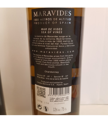 VINO BLANCO MARAVIDES CHARDONNAY 75CL 2020