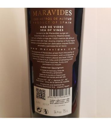 VINO TINTOMARAVIDES CABERNET S. 2017