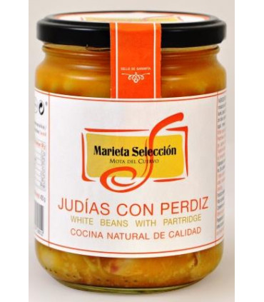 JUDIAS CON PERDIZ DESHUESADA TARRO CRISTAL 580GR