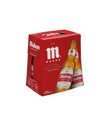 Cerveza Mahou 5 Estrellas 25cl E.P pack 6 botellas