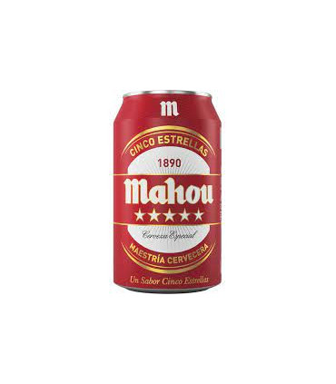 Cerveza Mahou 5 Estrellas lata 33cl caja 24ud