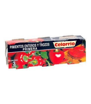 Pimiento 1/8 pack -3 enteros y trozos  primera Celorrio