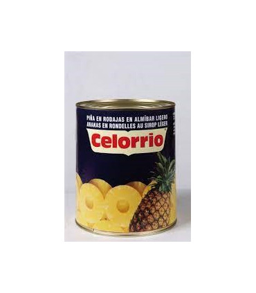 Piña en almíbar en rodajas 3kg 50-60 piezas Celorrio