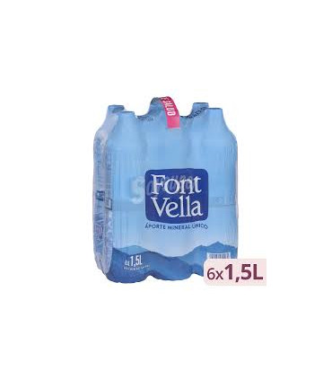 Agua mineral natural botella 1,5 litros Font Vella